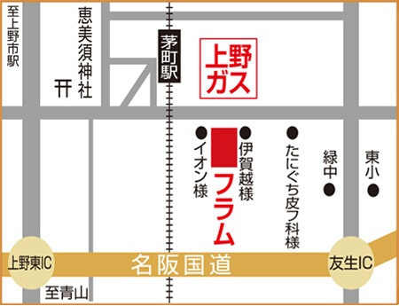 フラム 付近地図
