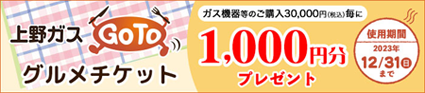 上野ガスGOTOグルメチケット